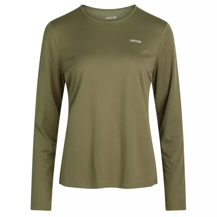 Zebdia långärmad T-shirt dam, Militärgrön, large image number 0
