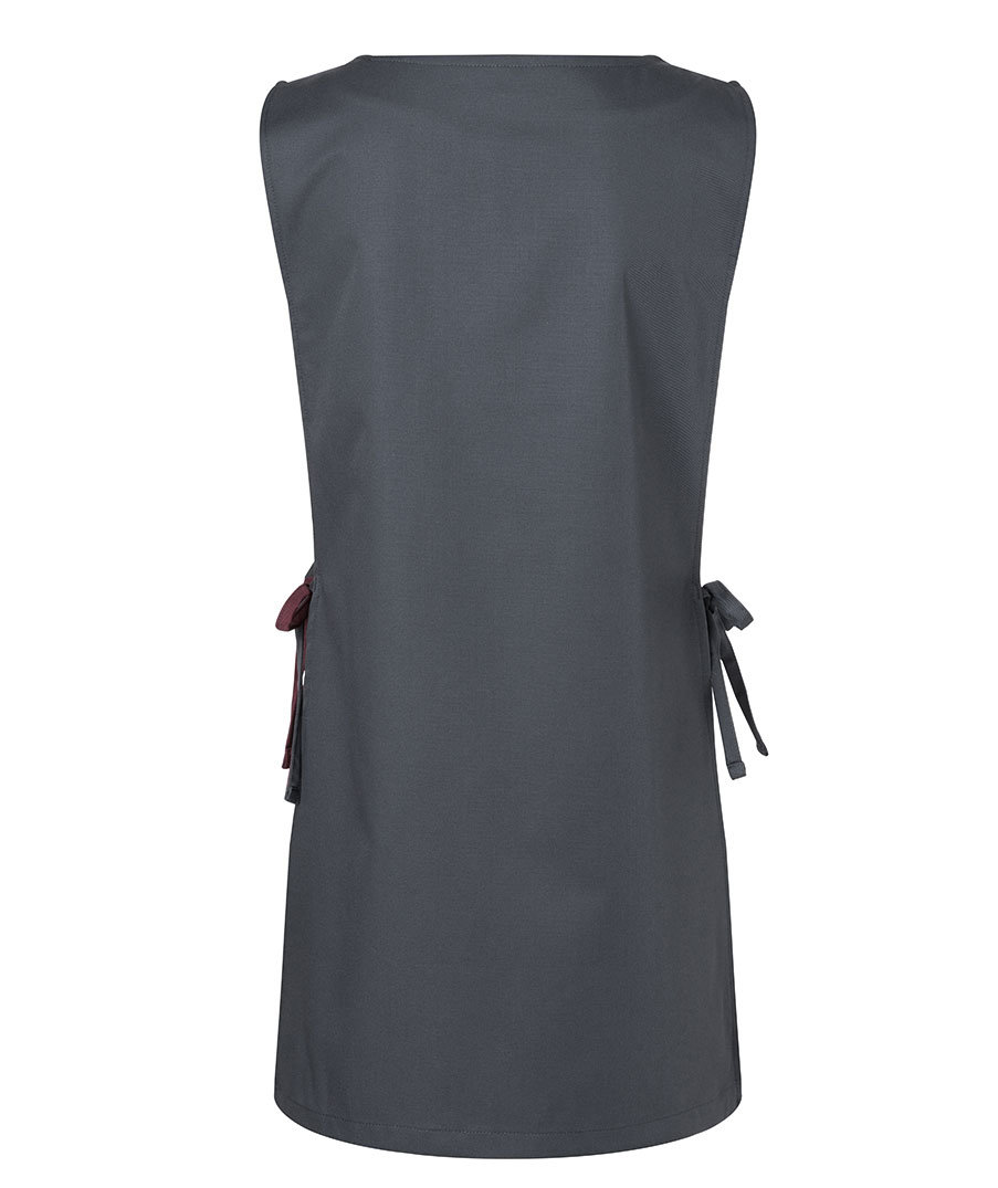 Karlowsky Marilies dobbelt forkle med lommer, Gr&aring;/Bordeaux, large image number 2