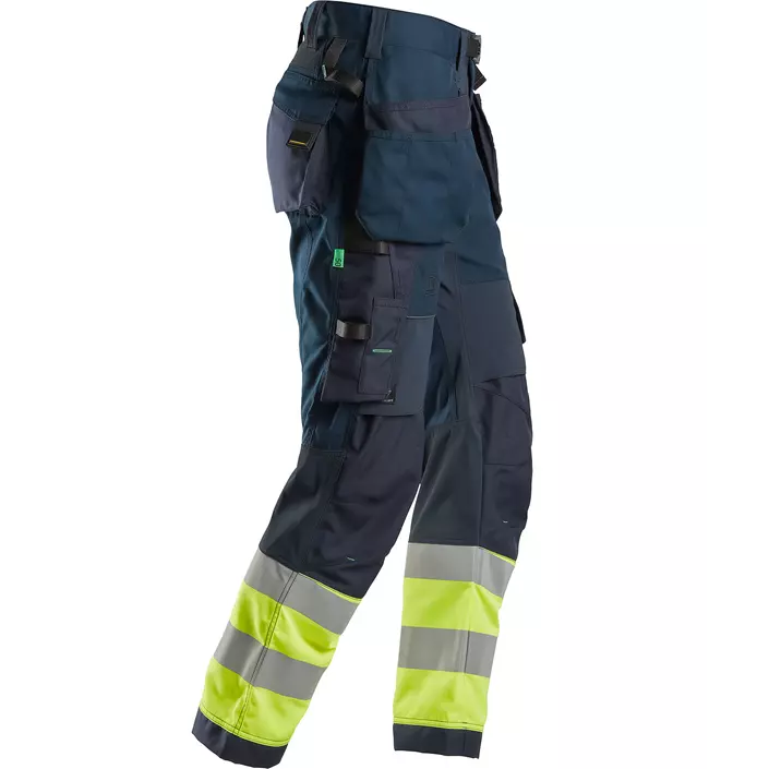 Snickers FlexiWork craftsman trousers 6931, Marine/Hi-Vis yellow, large image number 3