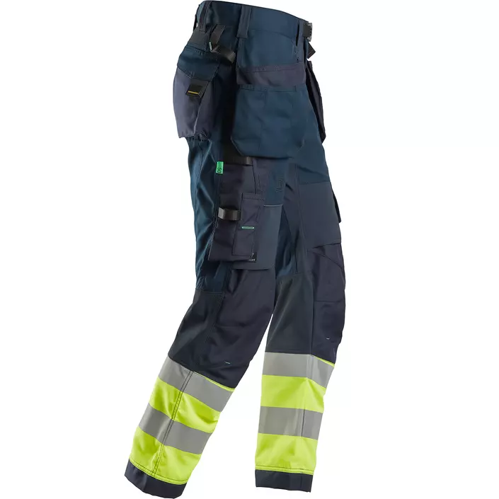 Snickers FlexiWork craftsman trousers 6931, Marine/Hi-Vis yellow, large image number 3