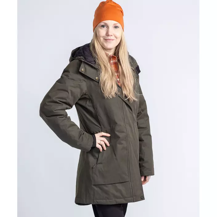 Pinewood dame vinter parkajakke, Dark Green, large image number 11