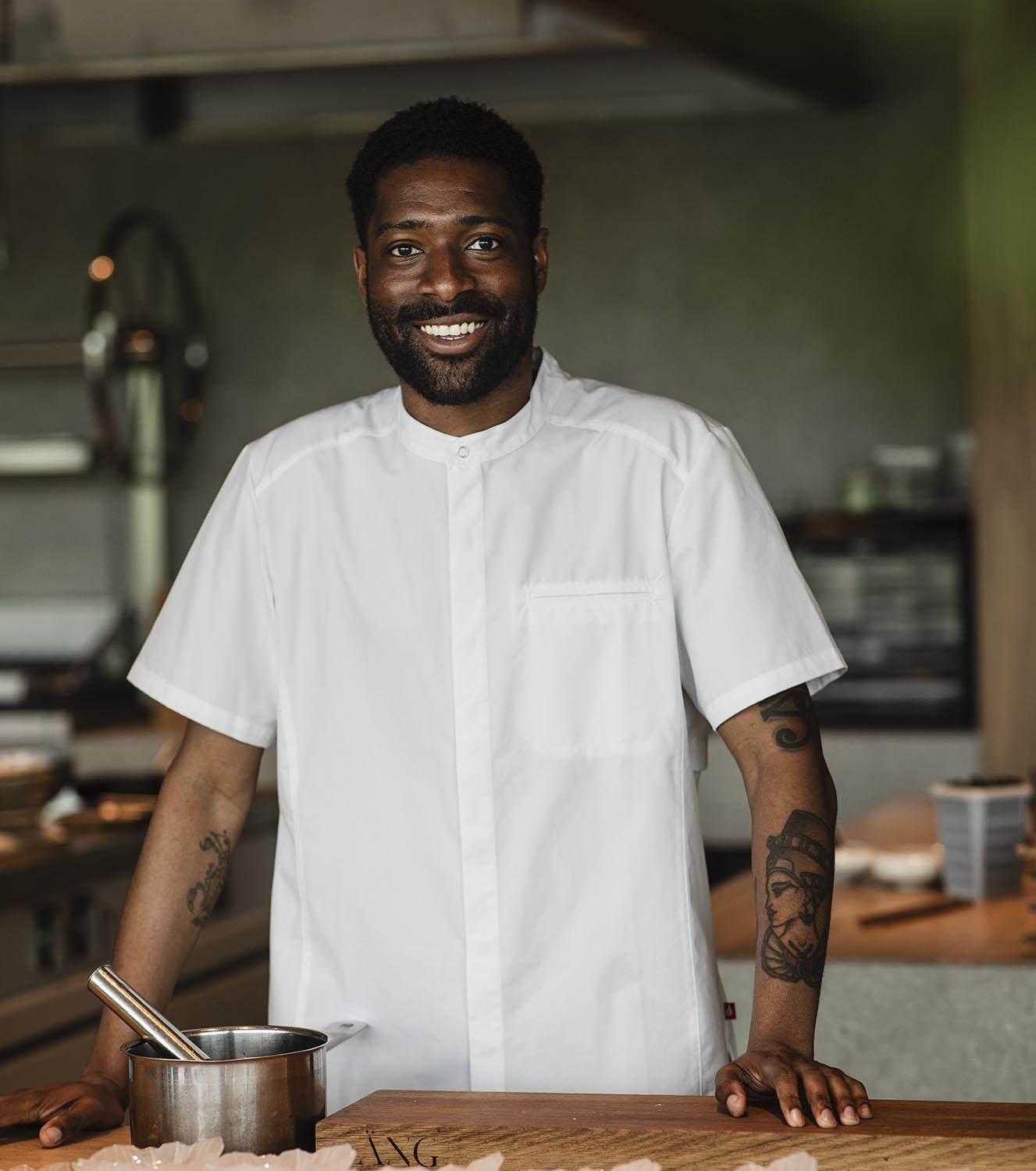 Segers 1006 regular fit kort&aelig;rmet kokkeskjorte, Hvid, large image number 2