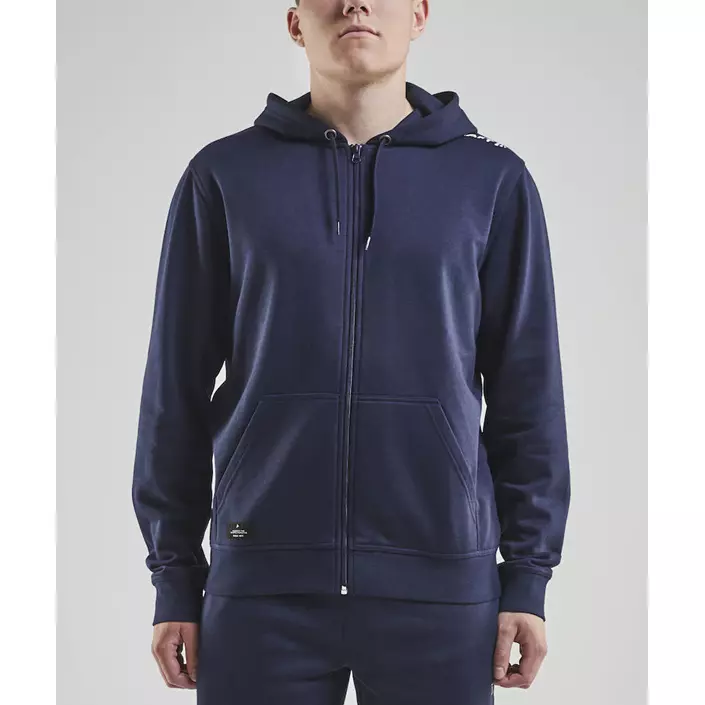 Craft Community FZ hoodie med blixtlås, Navy, large image number 1