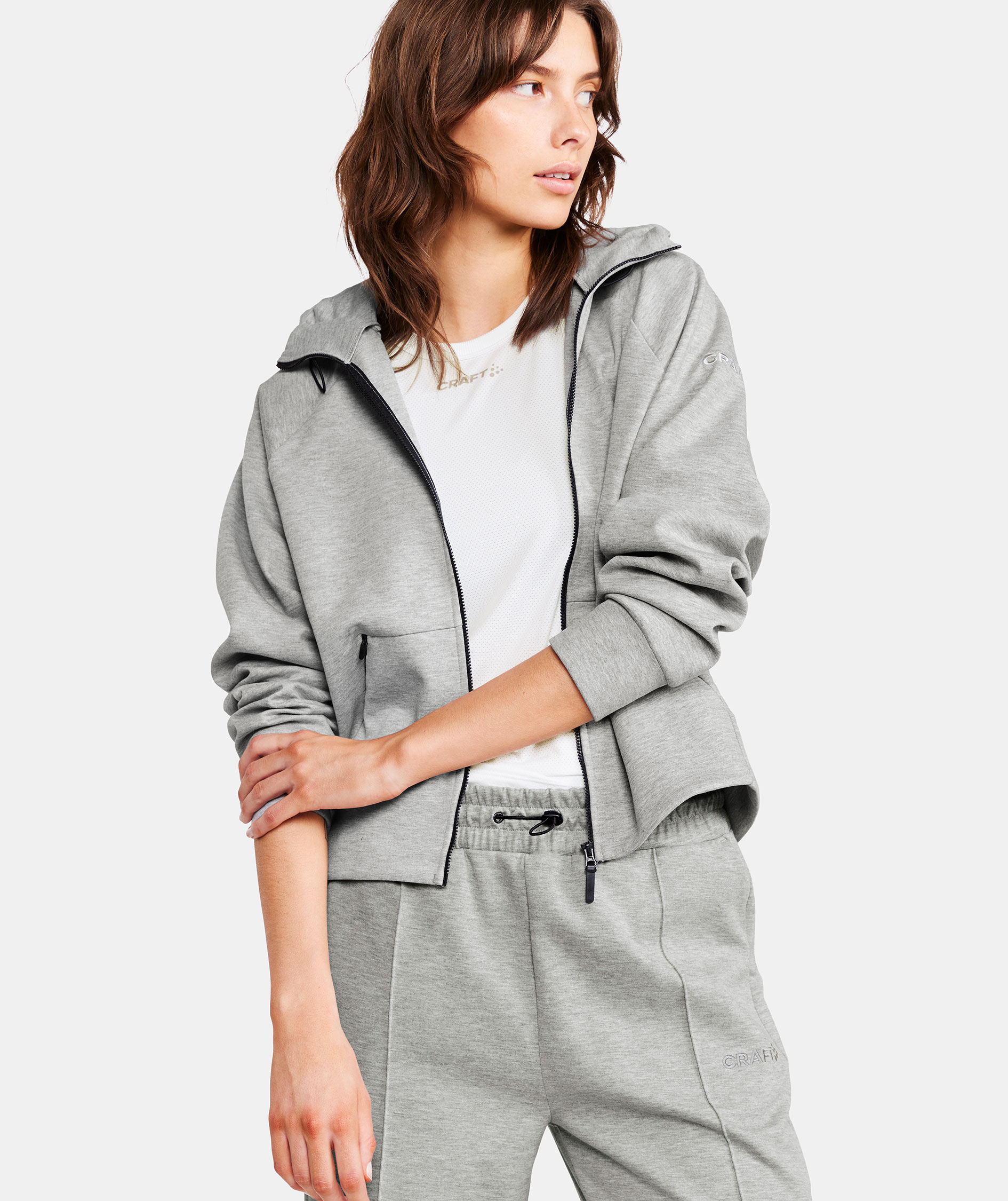 Craft ADV Join women's hoodie with zipper, Grey melange, large image number 3