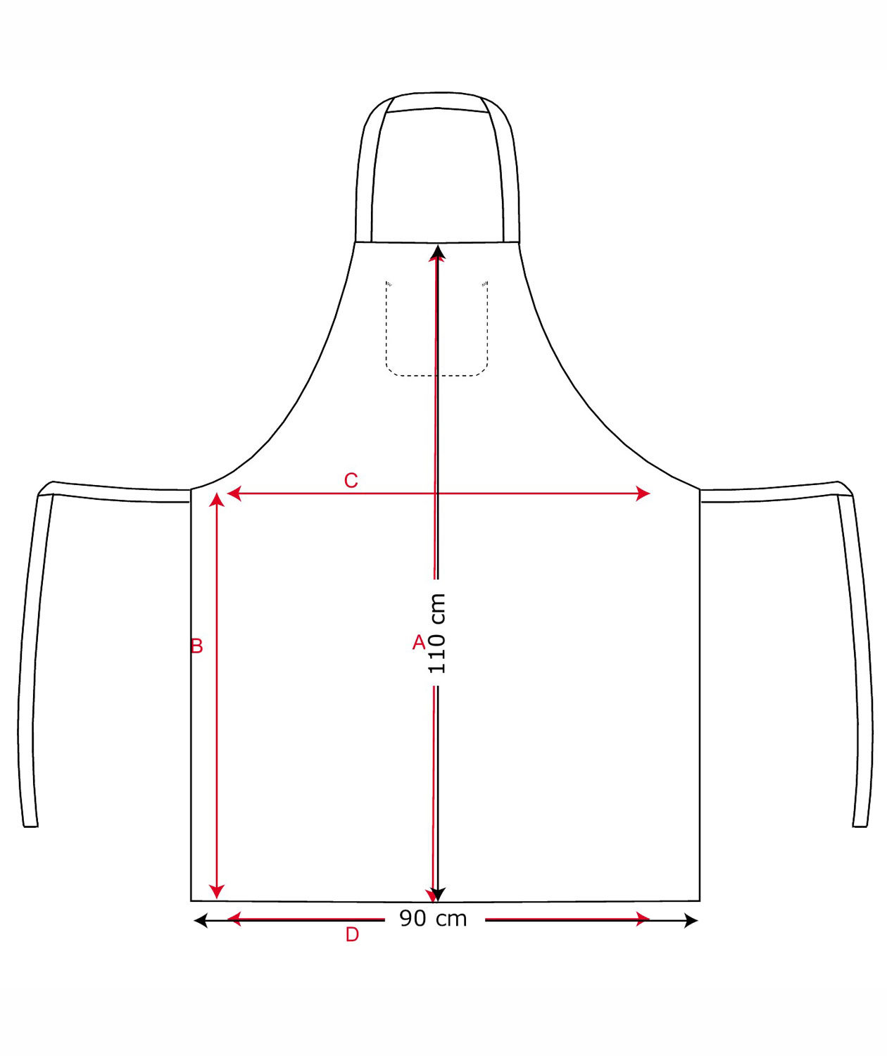 Kentaur brystlommeforkle med lomme, Svart, Svart, large image number 1
