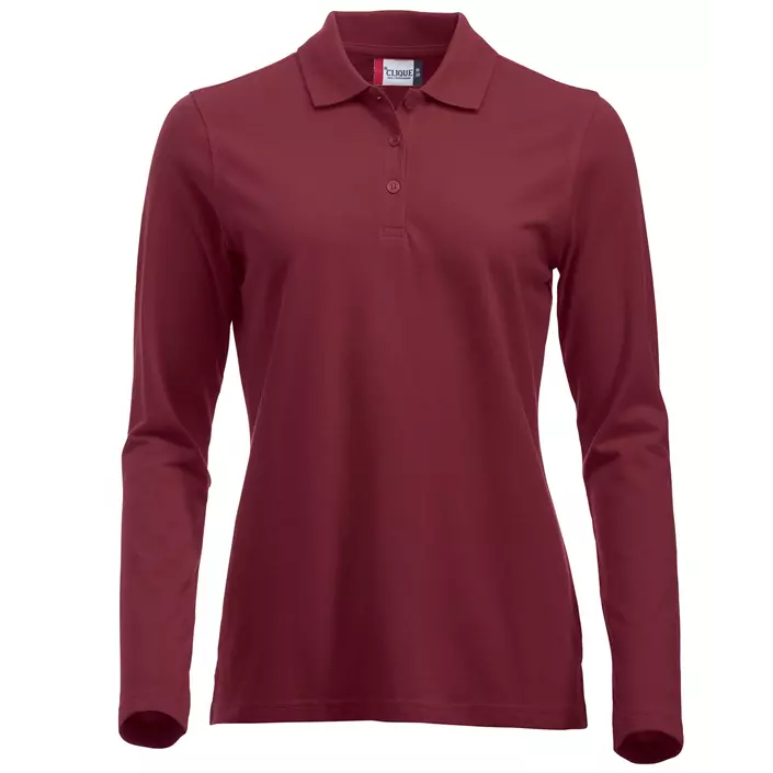 Clique Classic Marion long-sleeved women's polo shirt, Bordeaux, large image number 0