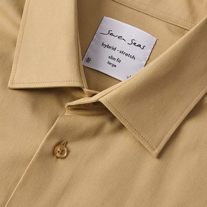 Seven Seas hybrid Modern fit skjorta, Sand, large image number 5