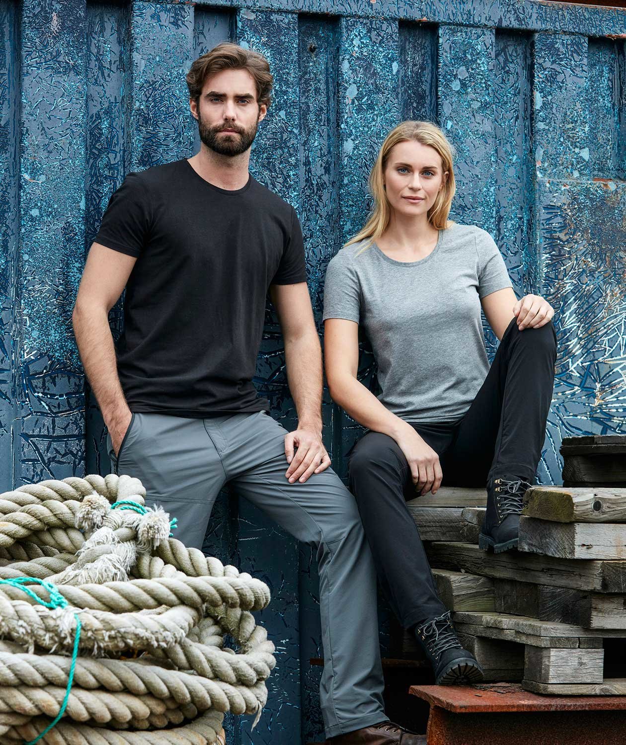 South West Nora organic women's T-shirt, Dark Heather Grey