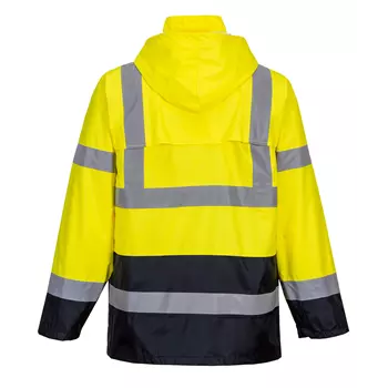 Portwest rain jacket, Hi-Vis yellow/marine