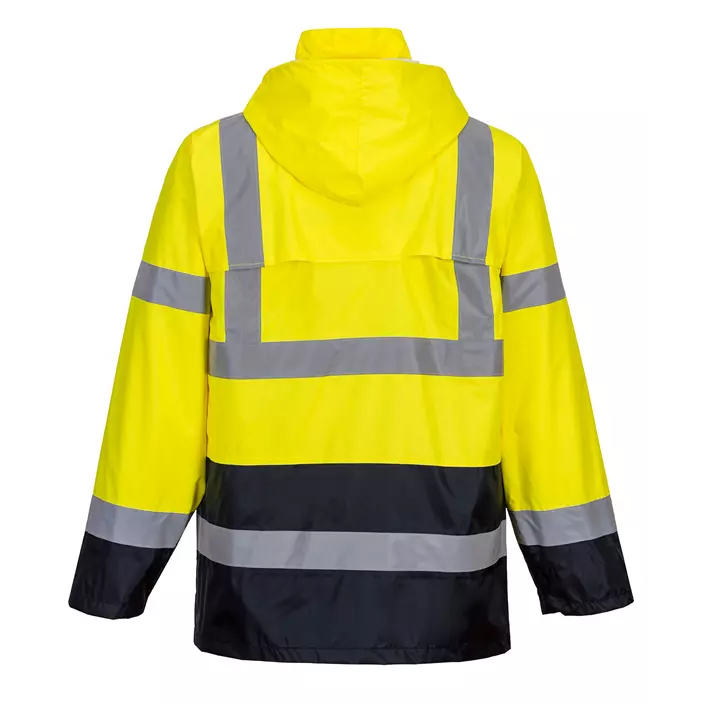 Portwest rain jacket, Hi-Vis yellow/marine, large image number 1