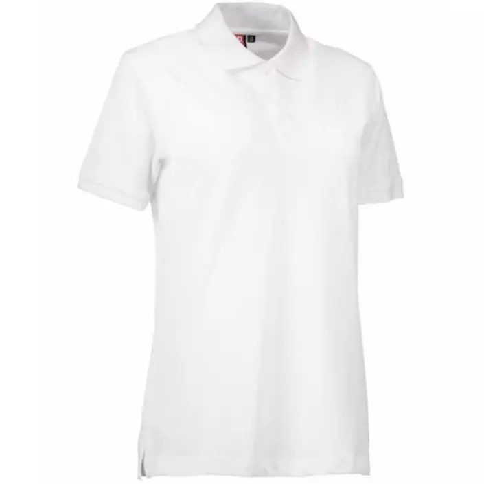 ID Pique Polo T-skjorte dame med stretch, Hvit, large image number 0