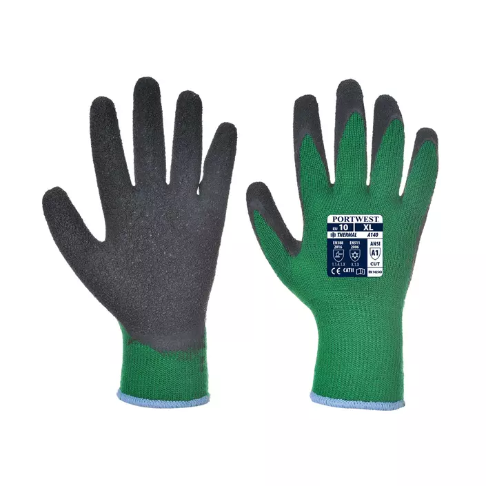 Portwest A140 winter work gloves, Green/Black, large image number 0