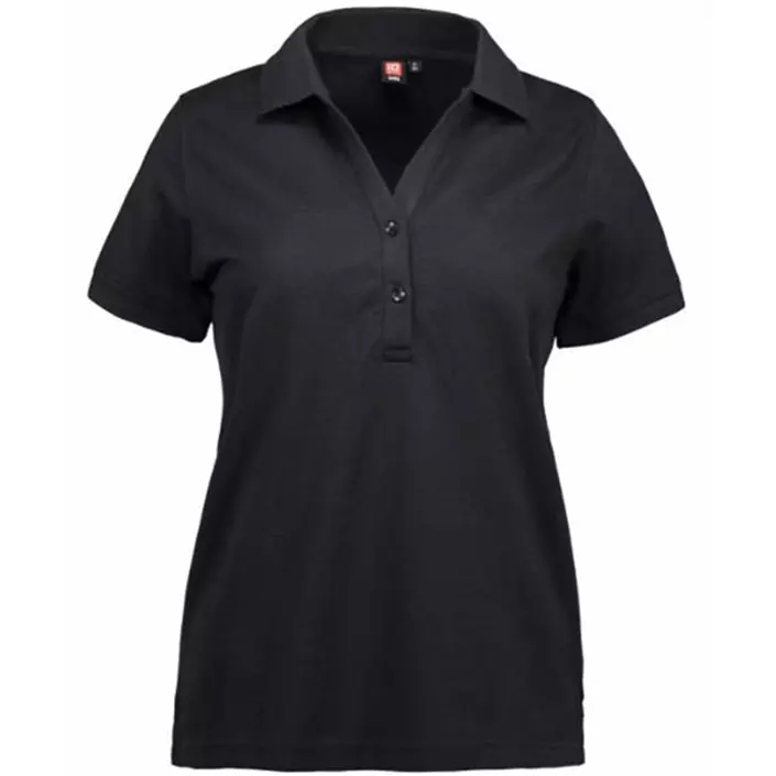ID Pique dame Polo T-shirt, Sort, large image number 0