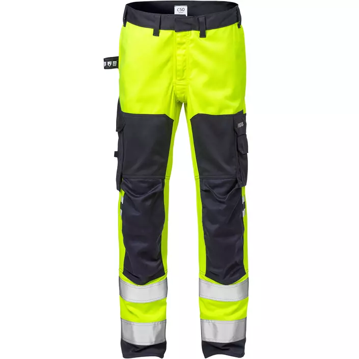 Fristads Flamestat work trousers 2161, Hi-vis Yellow/Marine, large image number 0