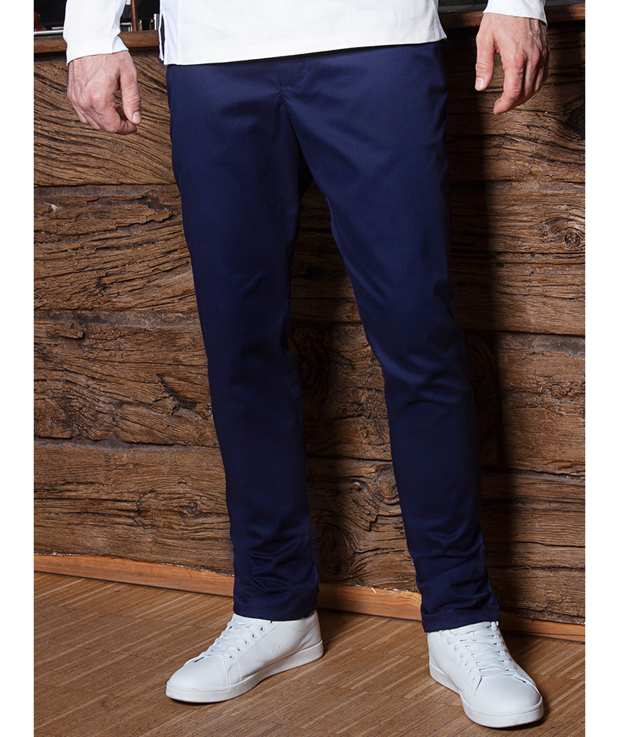 Karlowsky chino byxa med stretch, Navy