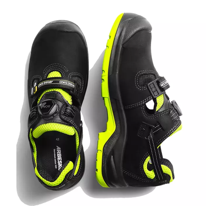 Arbesko 929 safety shoes S1P, Black/Lime, large image number 1
