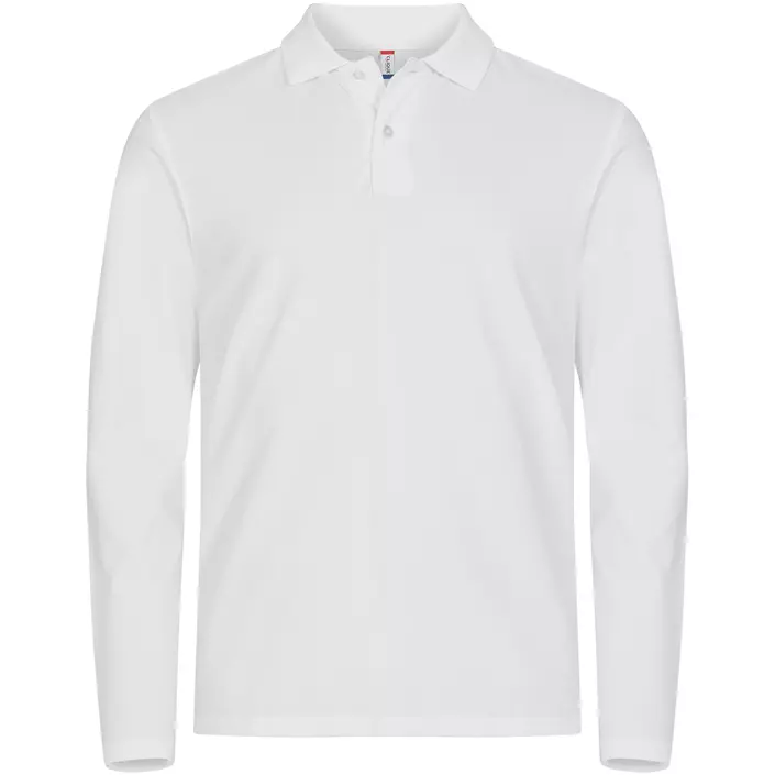 Clique Premium long-sleeved polo shirt, White, large image number 0