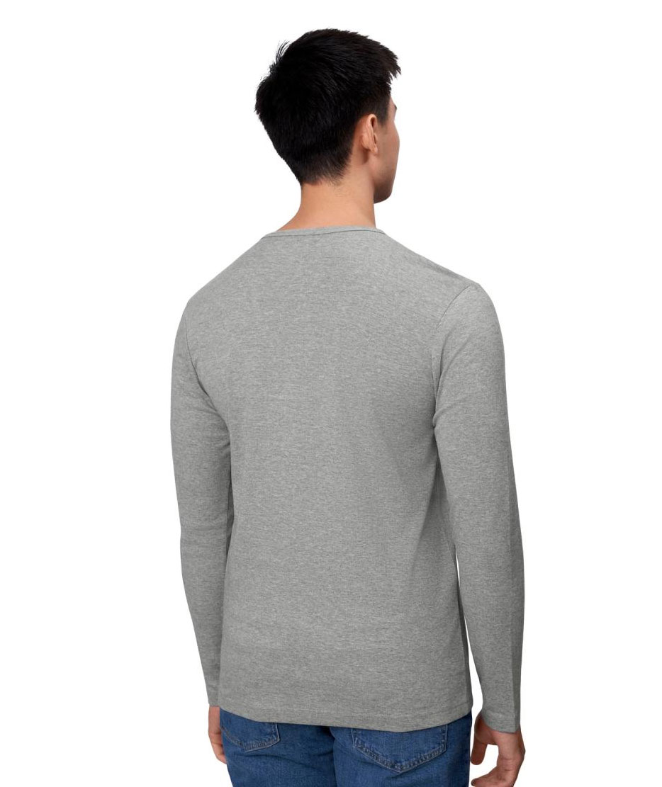 ID Interlock langermet T-skjorte, Gr&aring;&nbsp;Melange, large image number 2