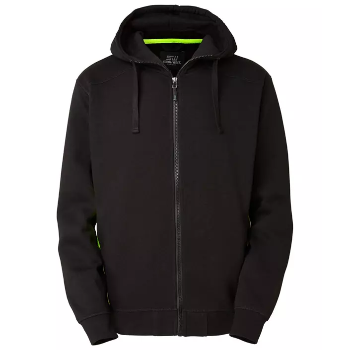 South West Franklin hoodie med blixtlås, Svart/Gul, large image number 0