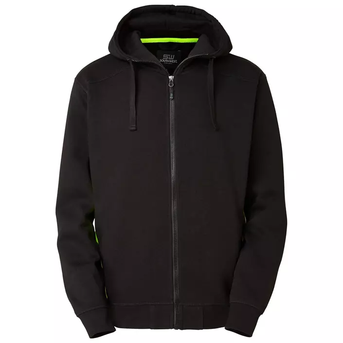 South West Franklin hoodie med blixtlås, Svart/Gul, large image number 0