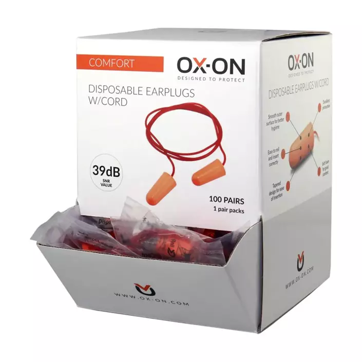 OX-ON comfort ørepropper med snor 100 stk, Oransje, Oransje, large image number 3