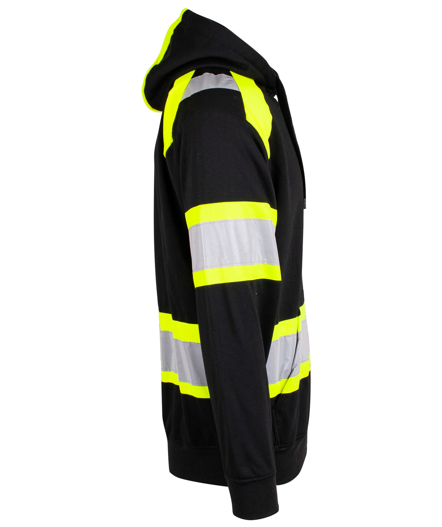 YOU Skara  hoodie with reflectors, Black/Yellow, large image number 2