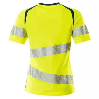Mascot Accelerate Safe Damen T-Shirt, Hi-Vis Gelb/Dunkelpetroleum