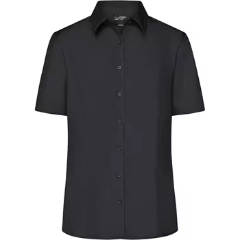 James & Nicholson women's short-sleeved Modern fit shirt, Black