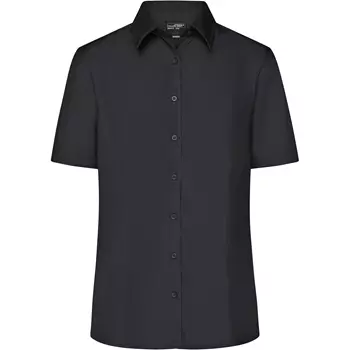 James & Nicholson women's short-sleeved Modern fit shirt, Black