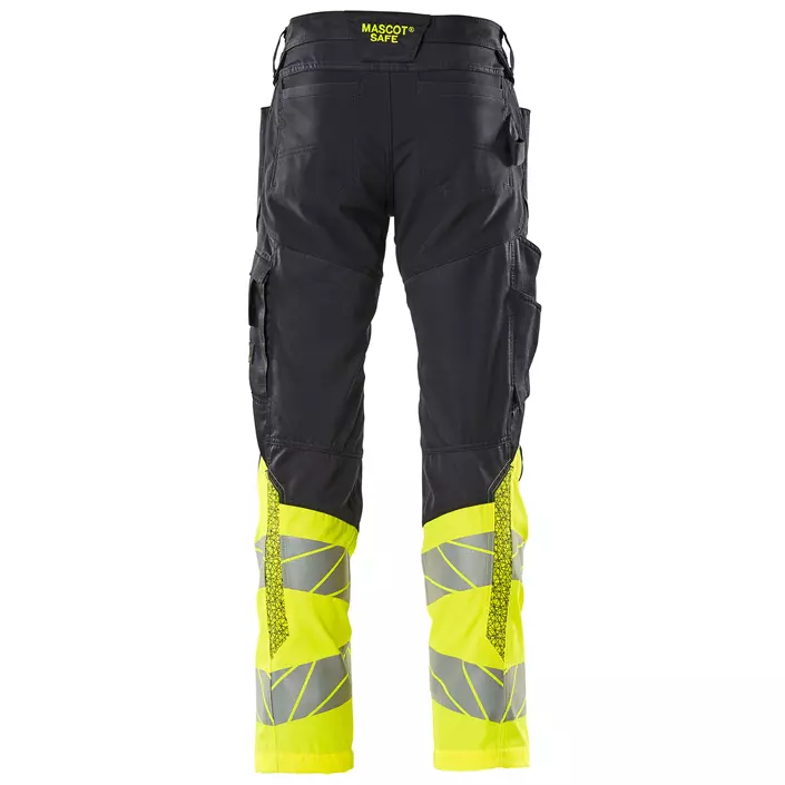 Mascot Accelerate Safe work trousers, Dark Marine/Hi-Vis Yellow, large image number 1