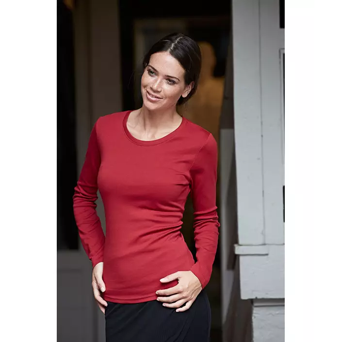 Tee Jays Interlock Langärmliges Damen Sweatshirt, Deep Red, large image number 1