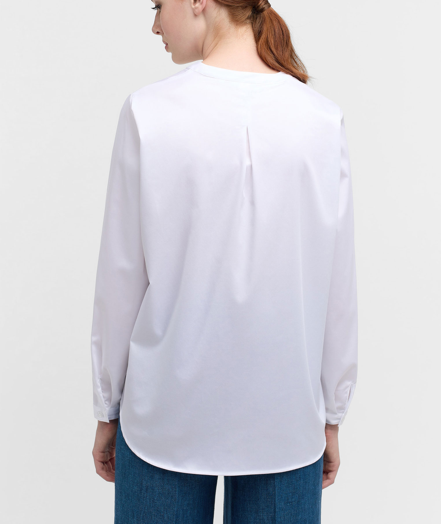 Eterna Satin Loose fit dameskjorte, White , large image number 2