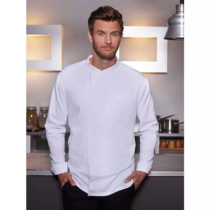 Karlowsky Basic langærmet kokke t-shirt, Hvid, large image number 1