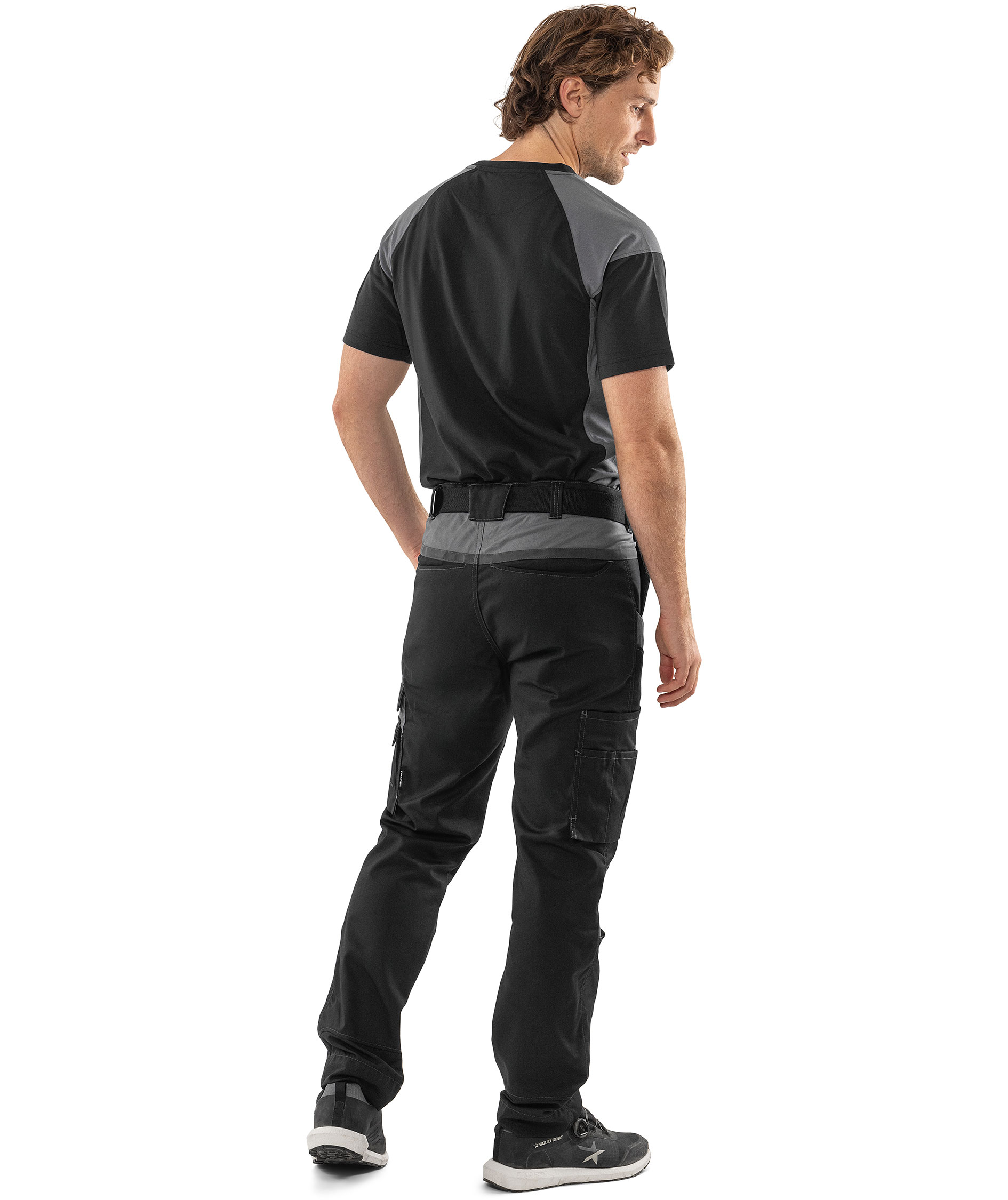 Fristads Heavy T-shirt 7046 GTM, Black/Grey, Black/Grey, large image number 3