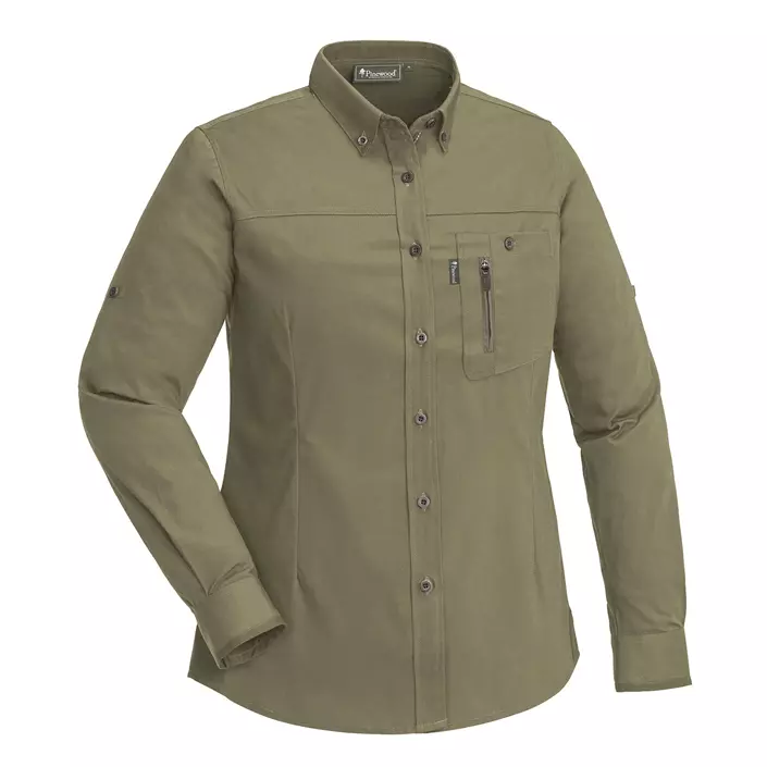 Pinewood Tiveden NatureSafe modern fit dameskjorte, Jagt oliven, large image number 0