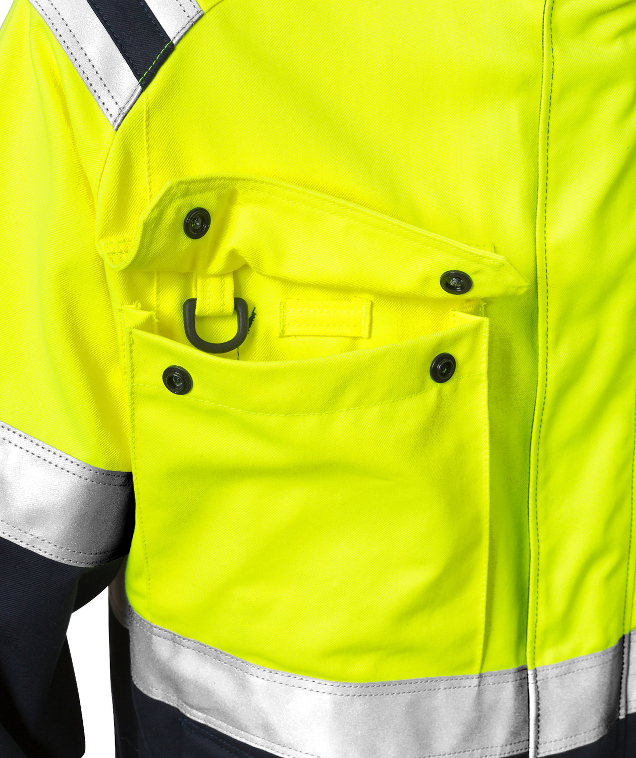 Fristads Flamestat work jacket 4176, Hi-Vis yellow/marine, large image number 2