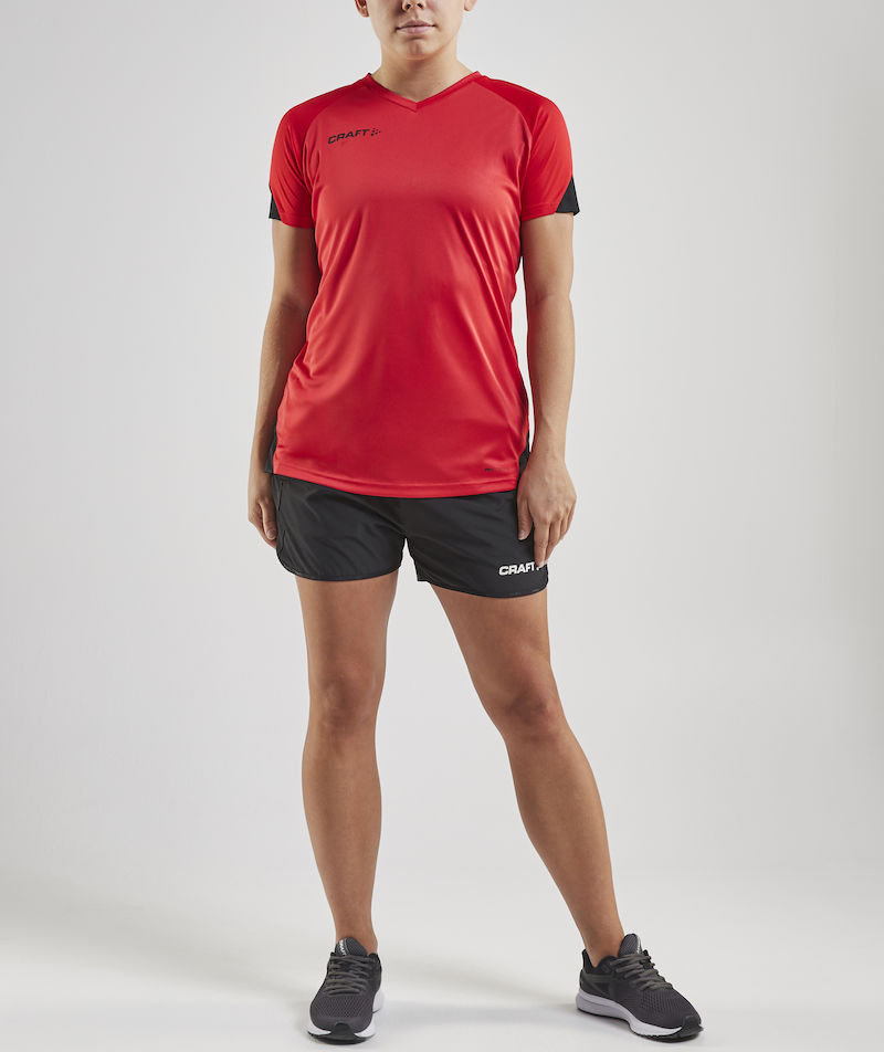 Craft Pro Control Impact dame T-skjorte, R&oslash;d/Svart, large image number 2