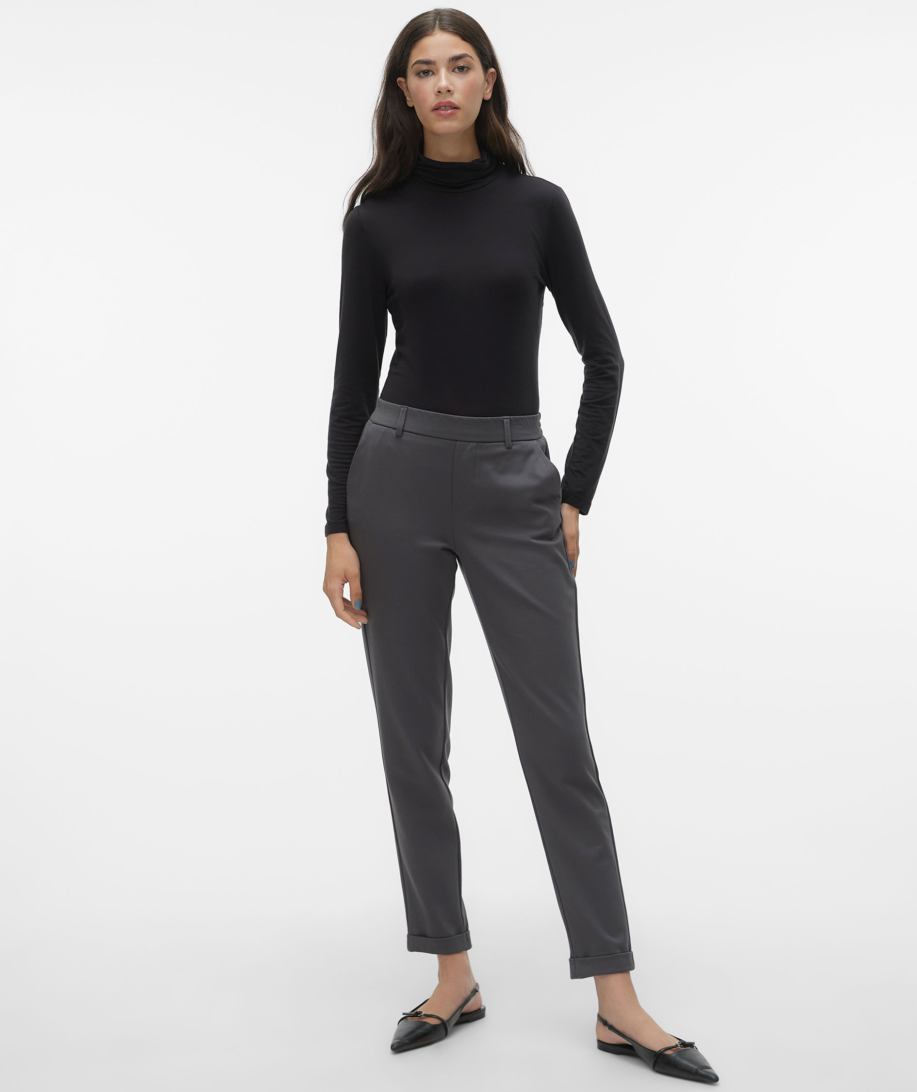 Vero Moda VMMAYA LOOSE SOLID women's trousers, Grey Pinstripe, large image number 5