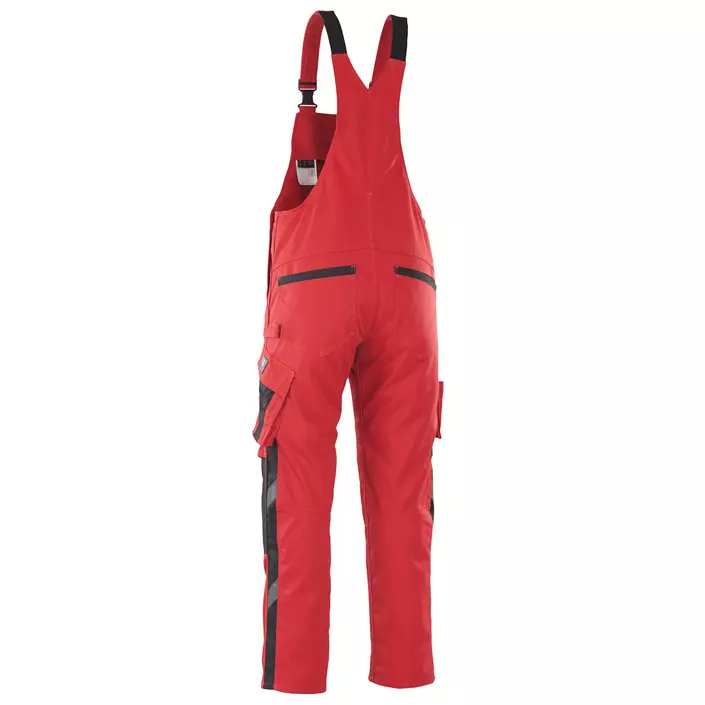 Mascot Unique Leipzig work bib and brace trousers, Red/Black, large image number 2