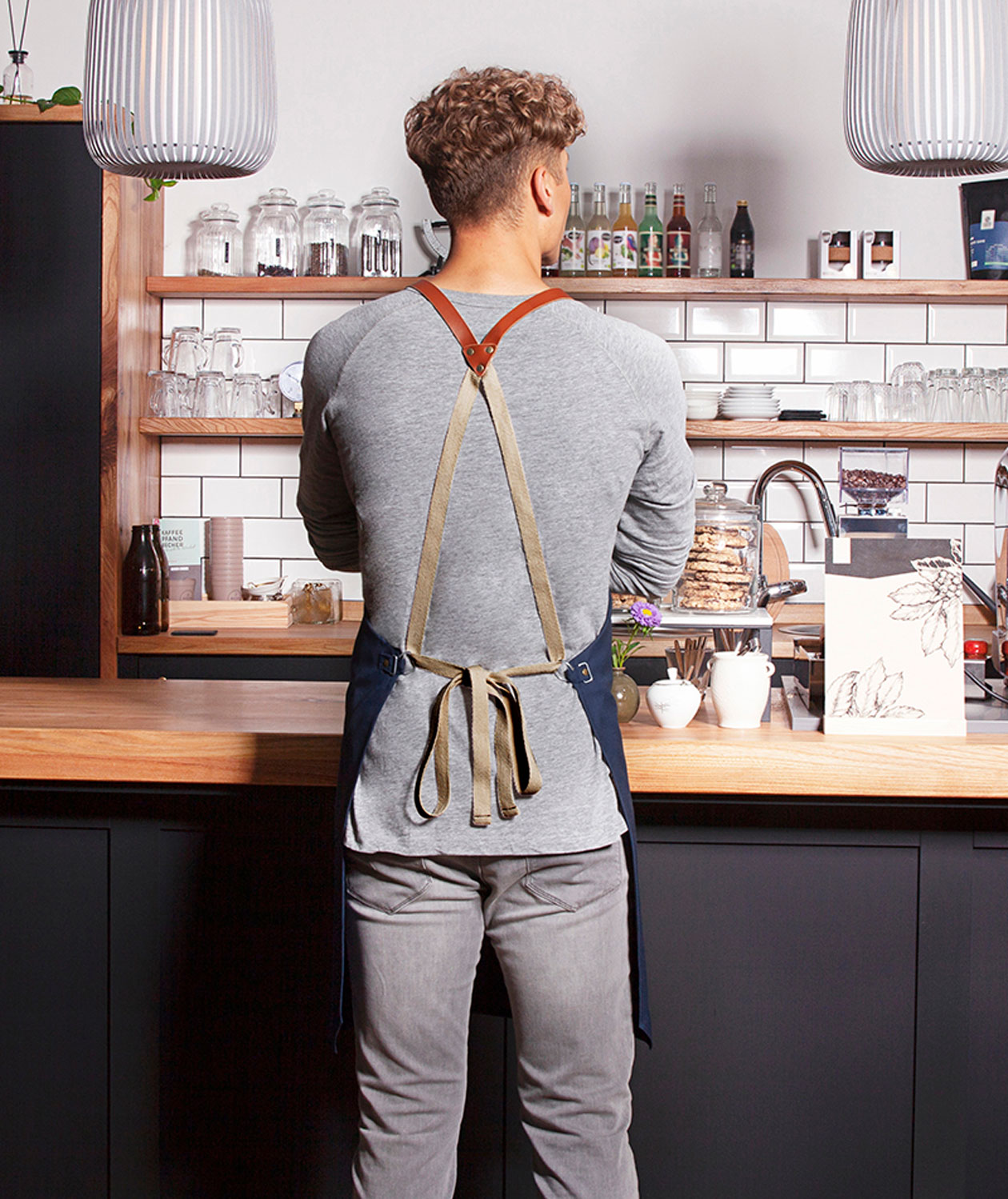 Karlowsky Recycled bib apron, Steel Blue, Steel Blue, large image number 3