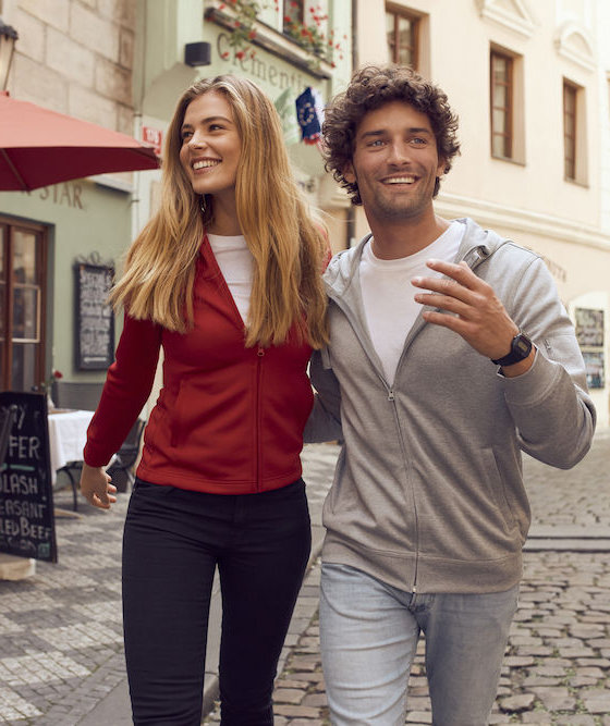 Clique Basis Active hoodie with full zipper, Grey Melange