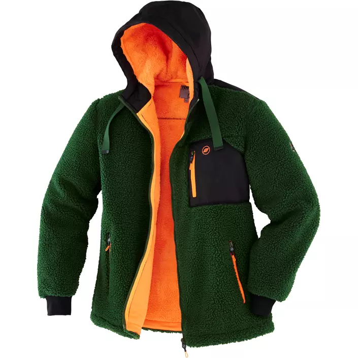 Terrax pälsfiberjacka, Forest Green/Orange, large image number 0