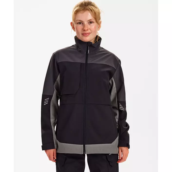 Engel Entire dame softshelljakke, Black/Anthracite Grey, large image number 1