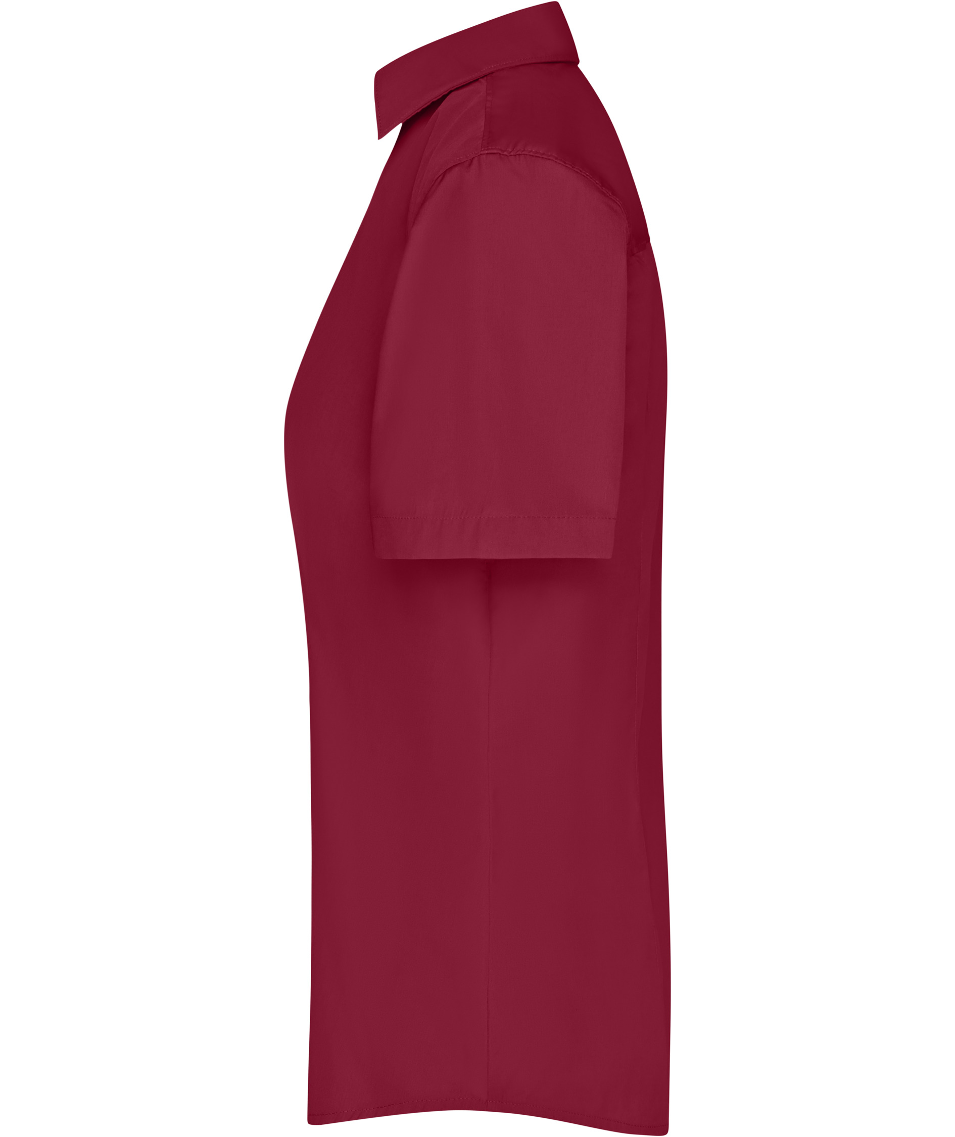 James & Nicholson kortermet Modern fit dameskjorte, Vinr&oslash;d, large image number 3