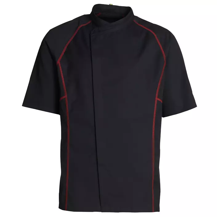 Kentaur short-sleeved chefs jacket, Black/Red, large image number 0