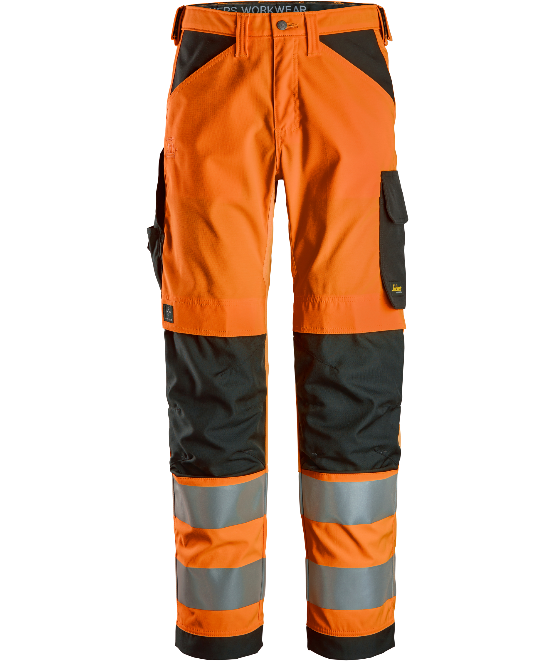 Snickers arbejdsbukser 6338, Hi-Vis Orange/Sort, large image number 0