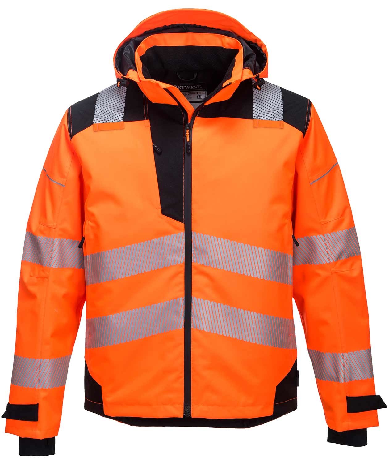 Portwest PW3 shell jacket, Hi-Vis Orange/Black, large image number 0