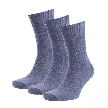 3-pack sokker med merinoull, Dark Powder Blue