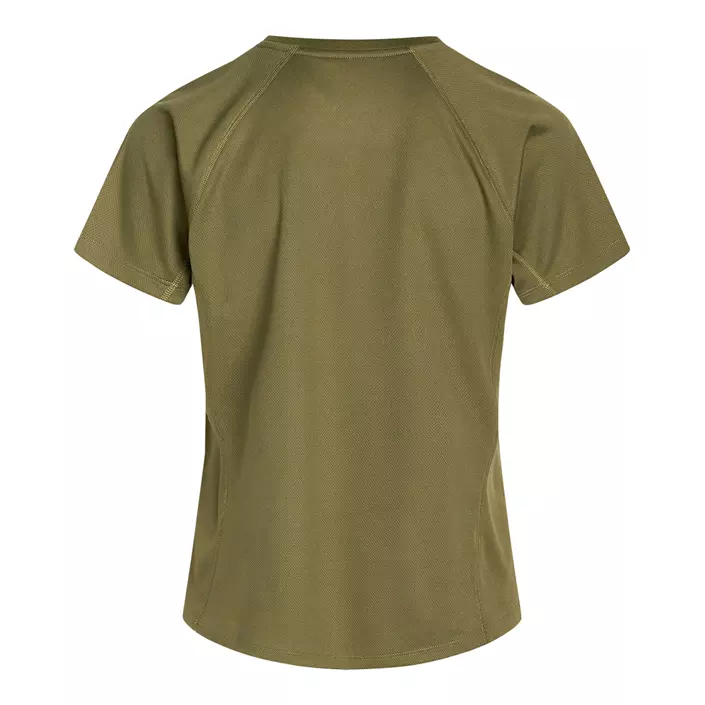Zebdia dame logo sports T-shirt, Armygrønn, large image number 1