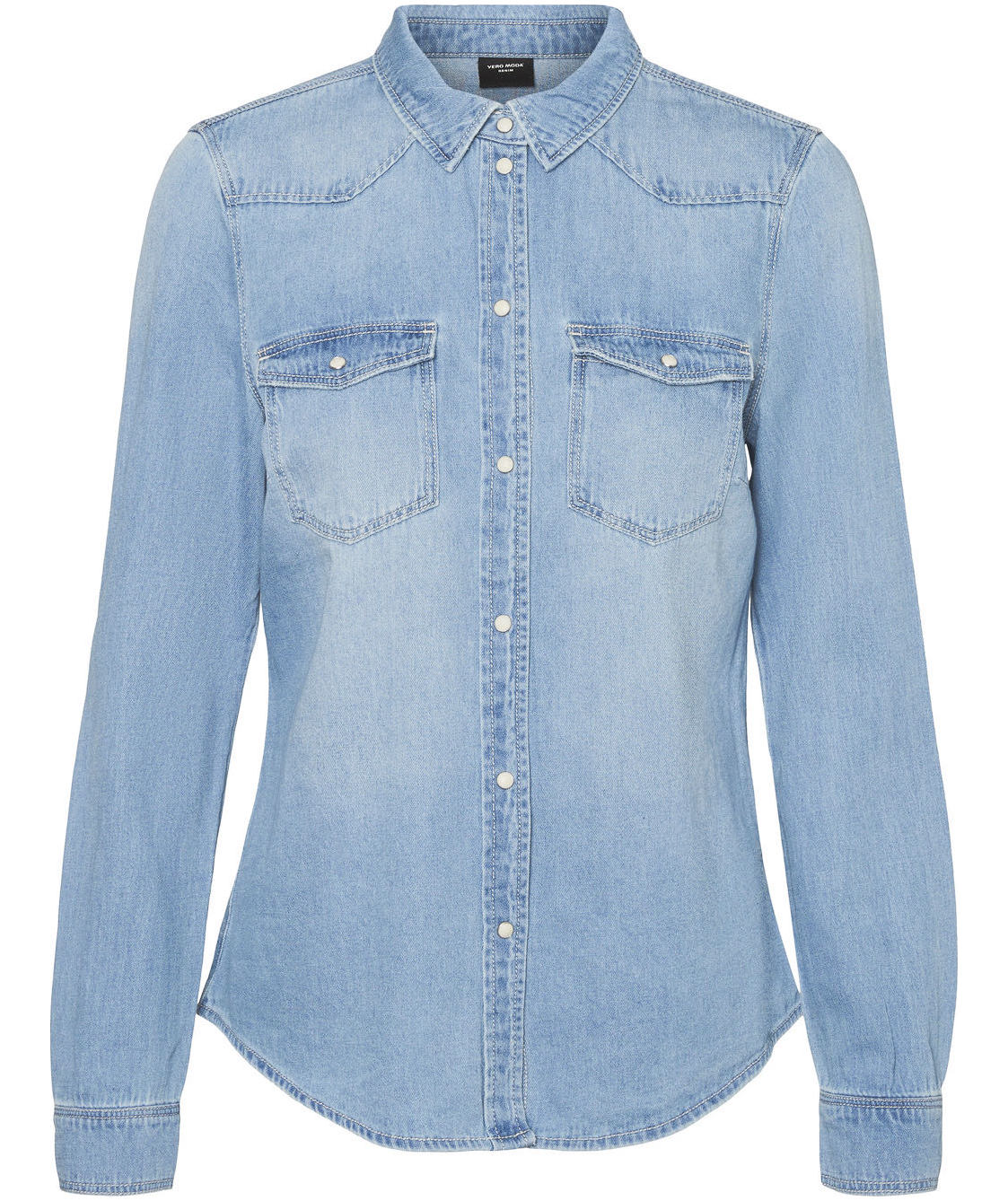 Vero Moda VMMARIA women's denim shirt, Light Blue Denim